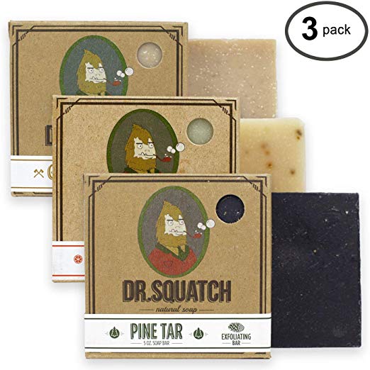 Dr. Squatch Men's Soap Sampler Pack (3 Bars) â?? Pine Tar, Cedar Citrus, Gold Moss Bars â?? Natural Manly Scented Organic Soap for Men (3 Bar Bundle Set)